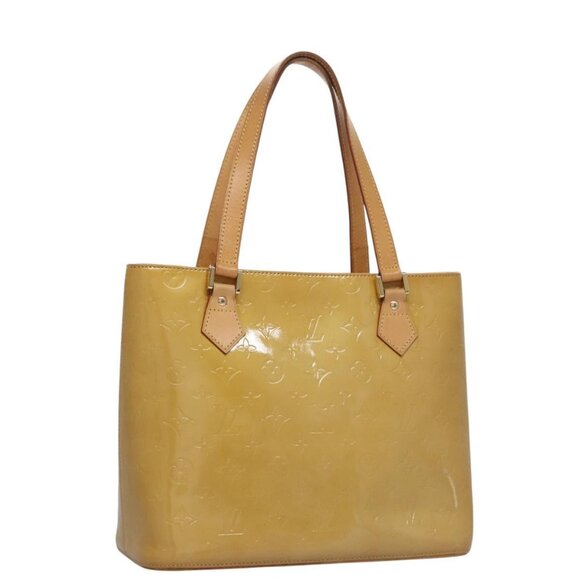 LOUIS VUITTON Monogram Vernis Houston Hand Bag Beige M91004 LV Auth BD819 - Picture 1 of 16